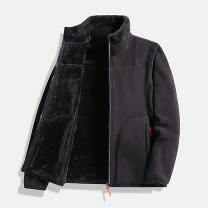 Unisex Double-Layer Fleece Full-Zip Jacket