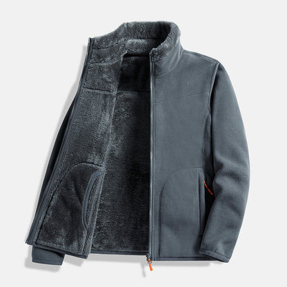 Unisex Double-Layer Fleece Full-Zip Jacket