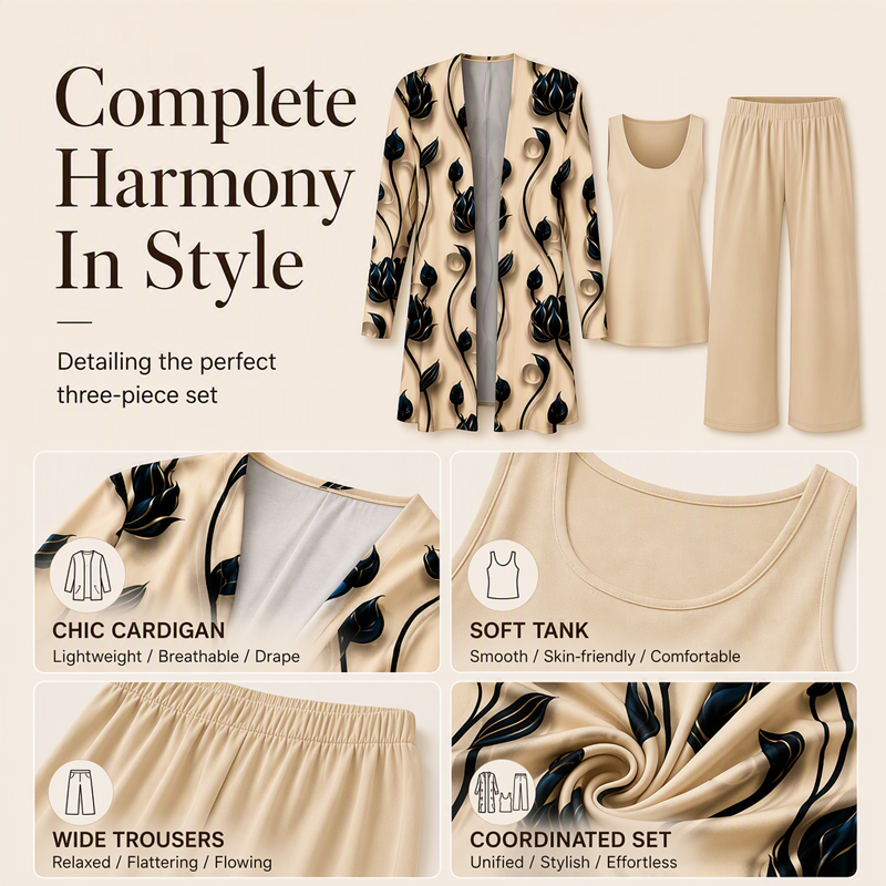 🔥8-PACK ONLY $32.99🔥  Women’s Elegant Printed 3-Piece Set – Effortless Style, Perfectly Coordinated