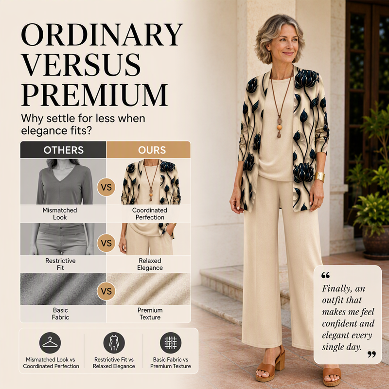 🔥8-PACK ONLY $32.99🔥  Women’s Elegant Printed 3-Piece Set – Effortless Style, Perfectly Coordinated