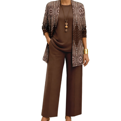 🔥8-PACK ONLY $32.99🔥  Women’s Elegant Printed 3-Piece Set – Effortless Style, Perfectly Coordinated